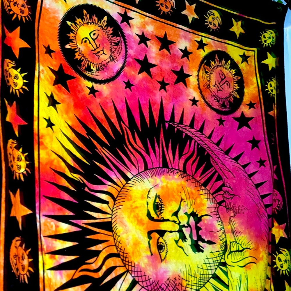 ROMWE moon and stars trippy tapestry